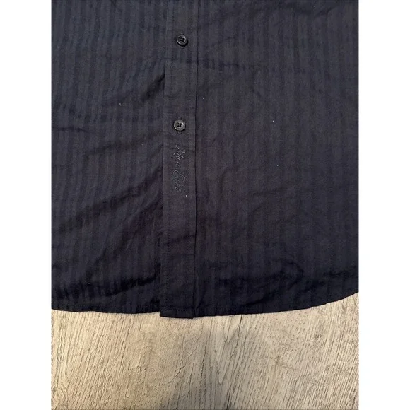 Mark Ecko New York size XL cotton button-down black Shirt Cross Wings Y2K - Picture 3 of 8